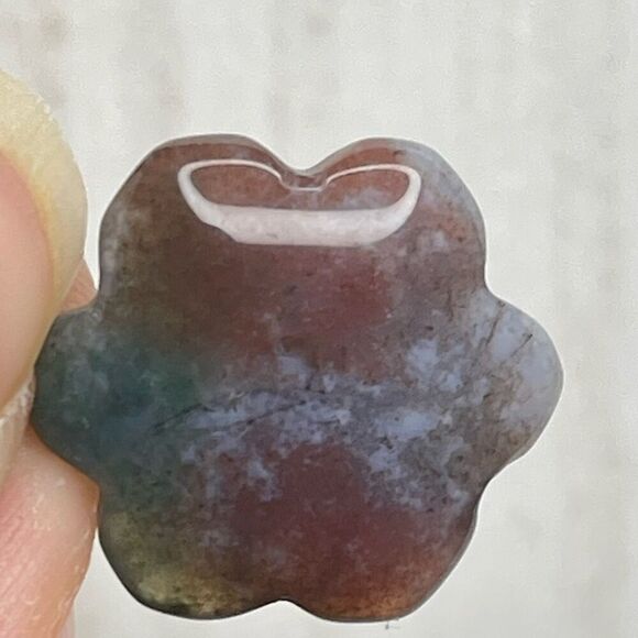Red Moss Agate Ocean Jasper flower pendant natural stone crystal reiki silver pl - Picture 2 of 8